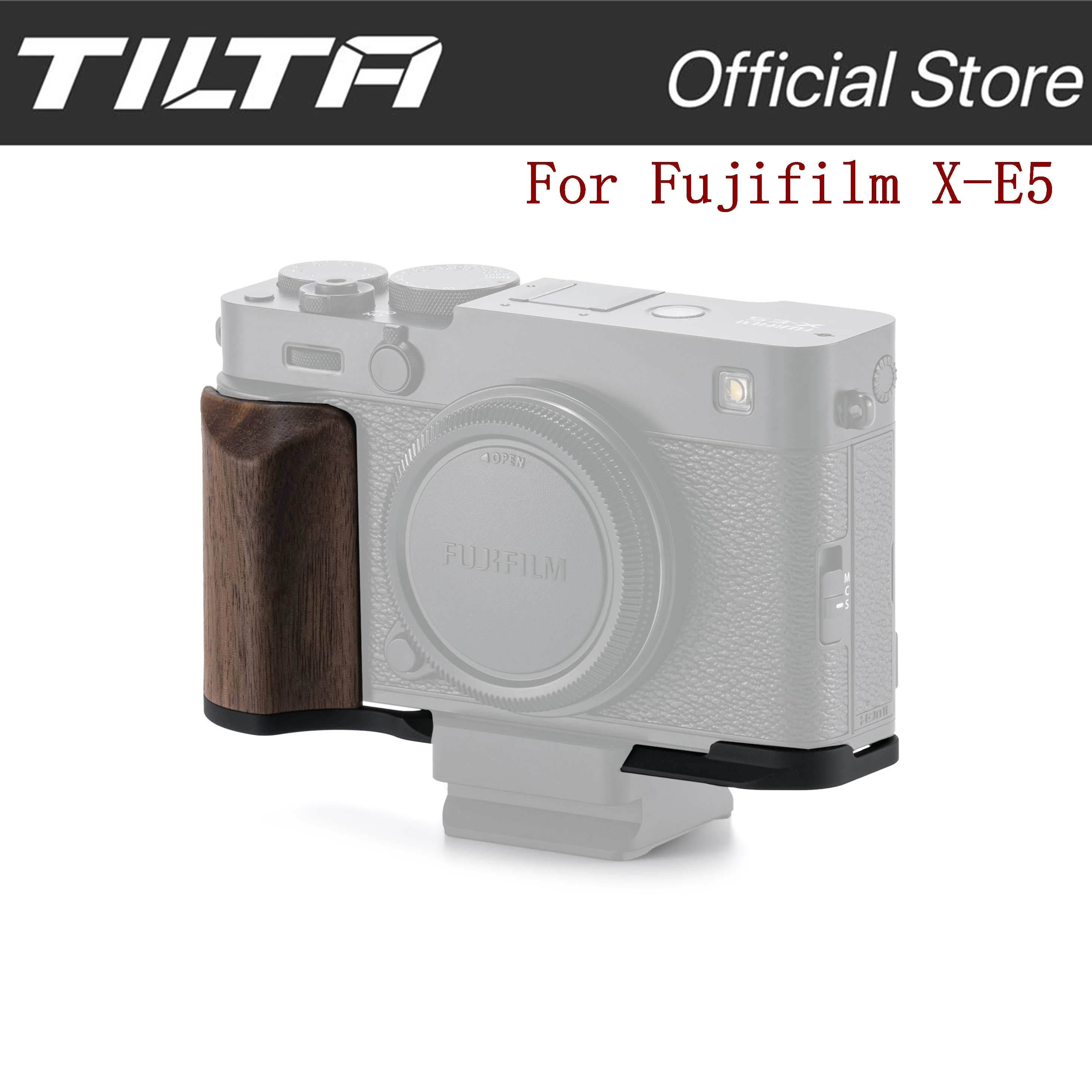 TILTA Voor Fujifilm X-E5 Vintage Camera Kooi Base Kit met Montage Grondplaat Houten Grip 1/4 ARCA Quick Release Plaat TA-T91
