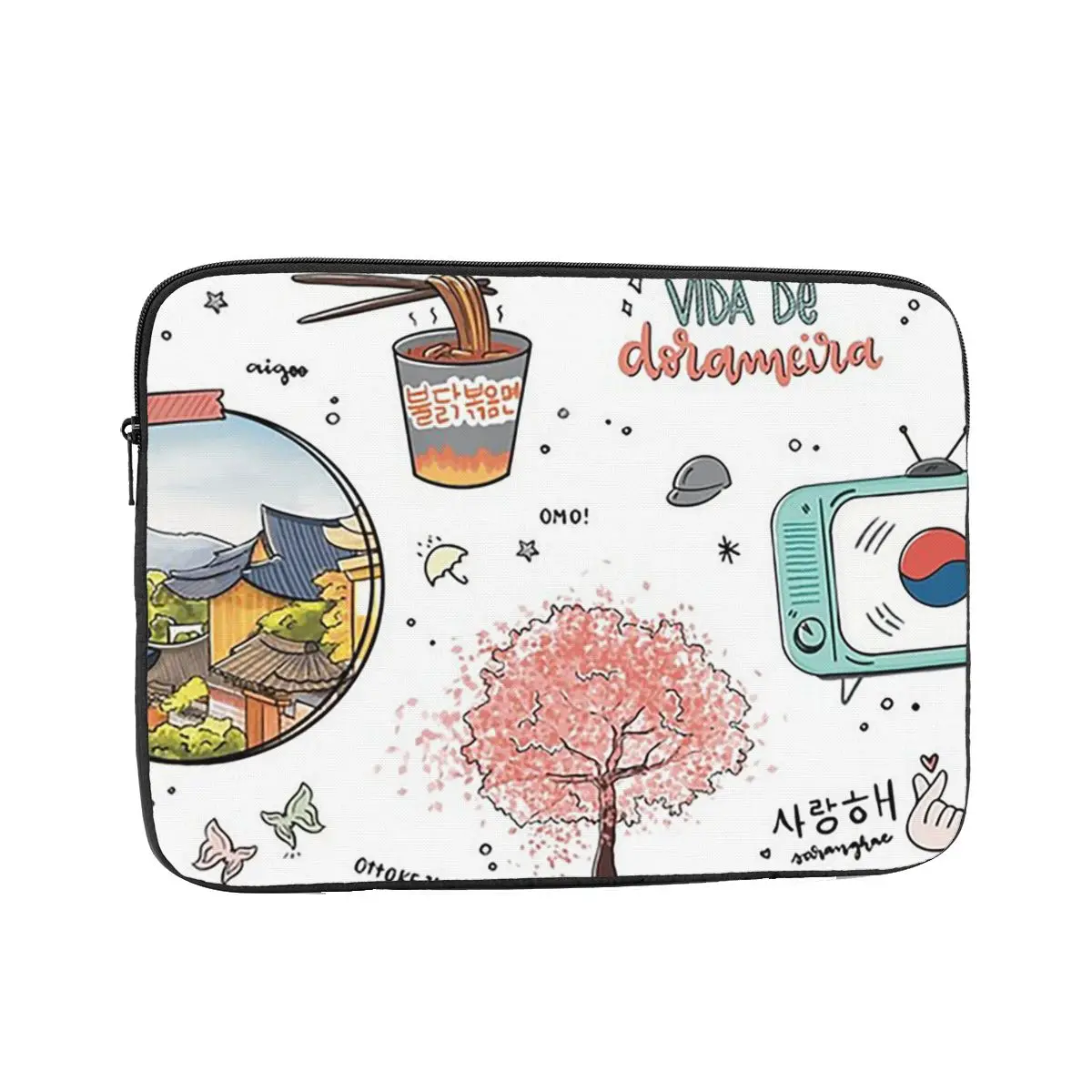 Soju Korea Cherry Blossom Notebook Laptop Bag Case Pouch10 12 13 15 17 Inch Notebook Sleeve Cover Bag Tablet Shockproof Case Bag
