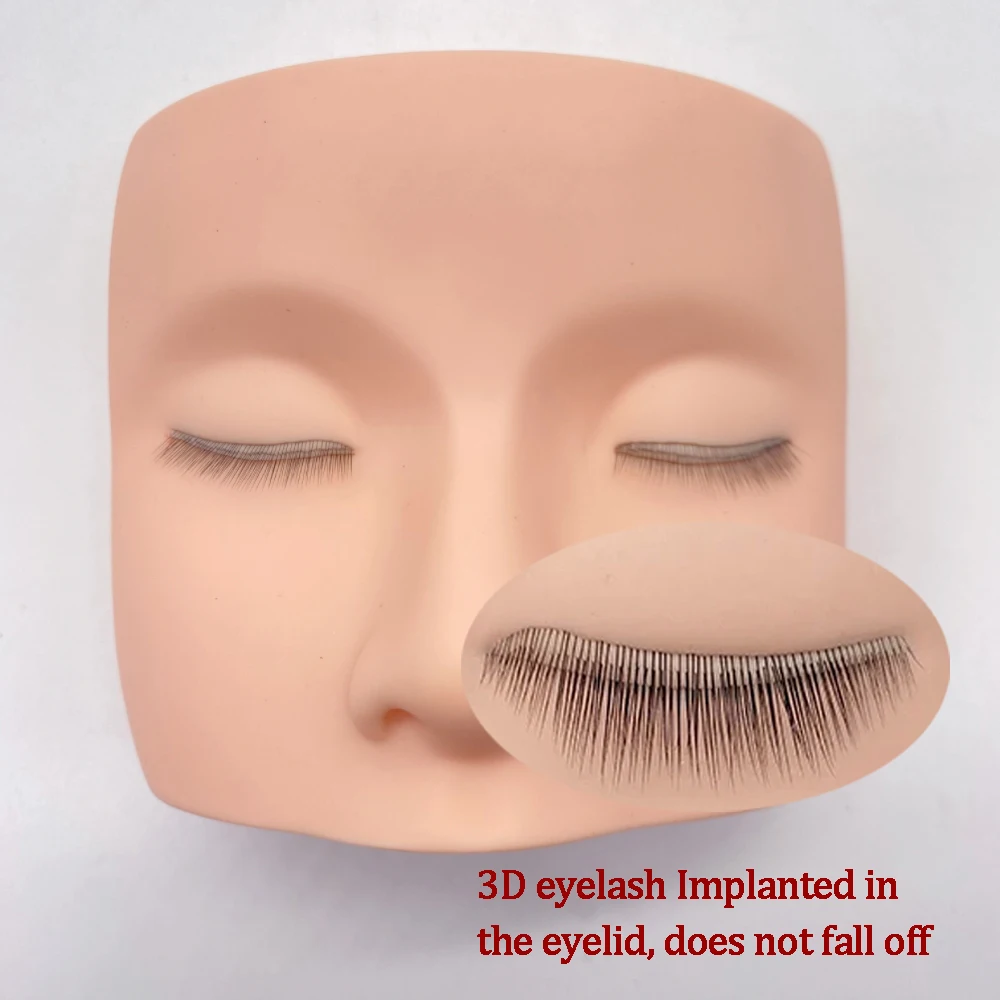 3D Lashes Przedłużanie rzęs Głowa manekina Wysokiej jakości narzędzia do ćwiczeń blisko faktury prawdziwej skóry Materiał żelowy silikonowy