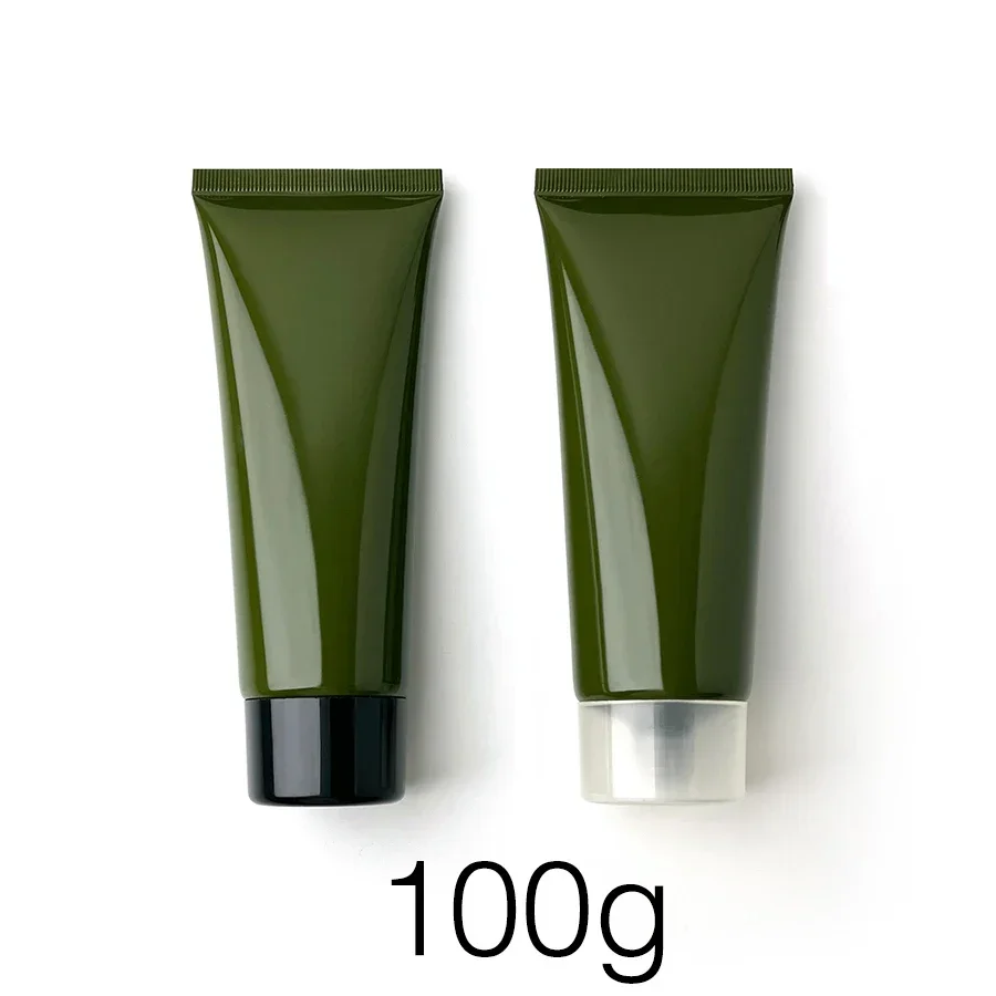 100g Olijfgroene Knijpfles 100ml Hervulbare Cosmetica Body Cream Lotion Container Donkergroen Lege Plastic Zachte Buis