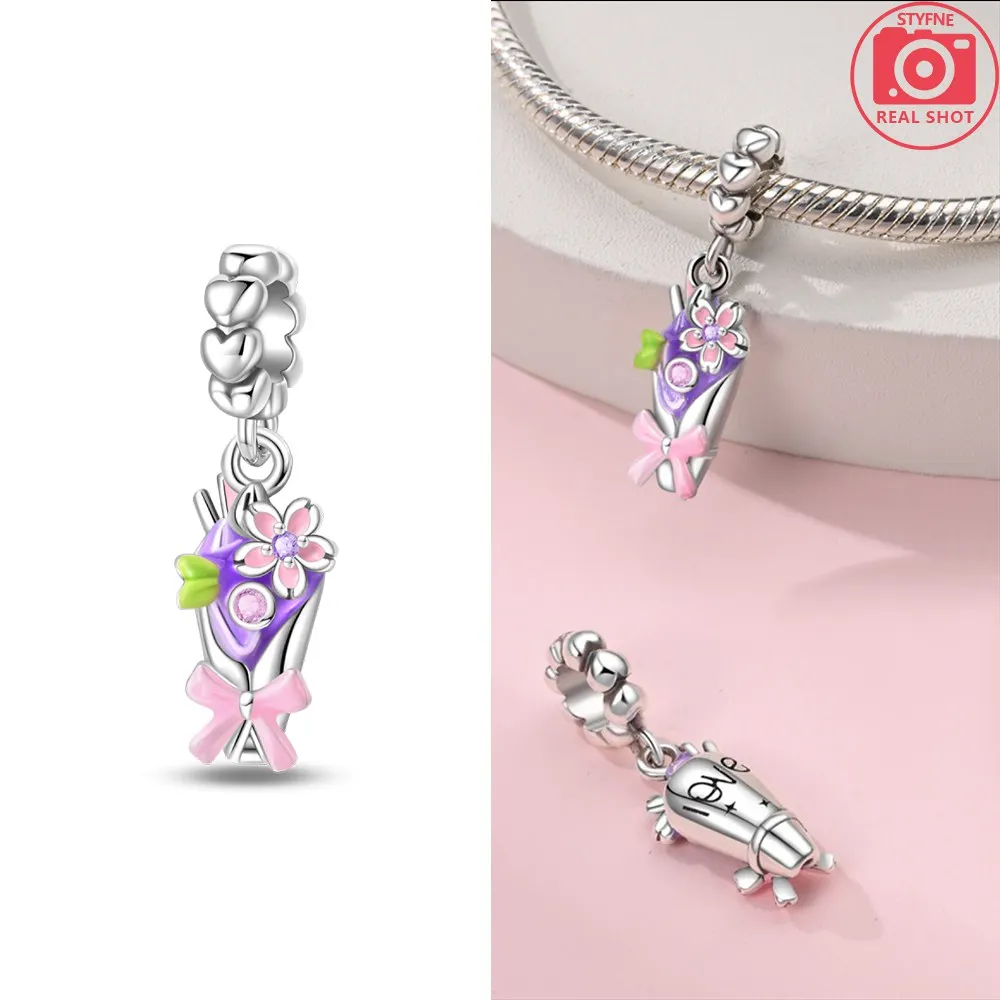 Charms Plata Summer Ice Cream Anhänger Silberfarben für Charms Silberfarben Original Armband für die Schmuckherstellung