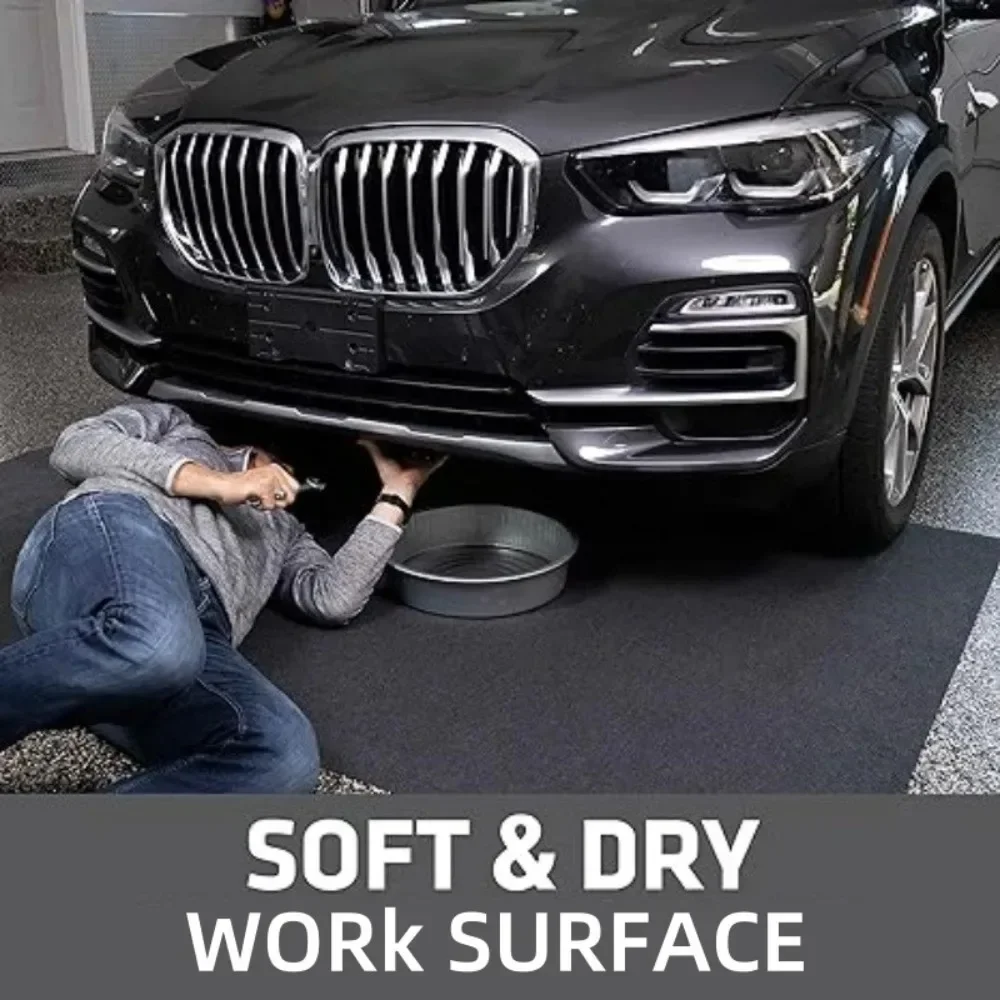 Generic Garage Floor Mat Protector Portable Anti Slip Oil Spill Mat Absorbent Oil Pad for Repair Car Trunk Mat Thick Felt Carpet
