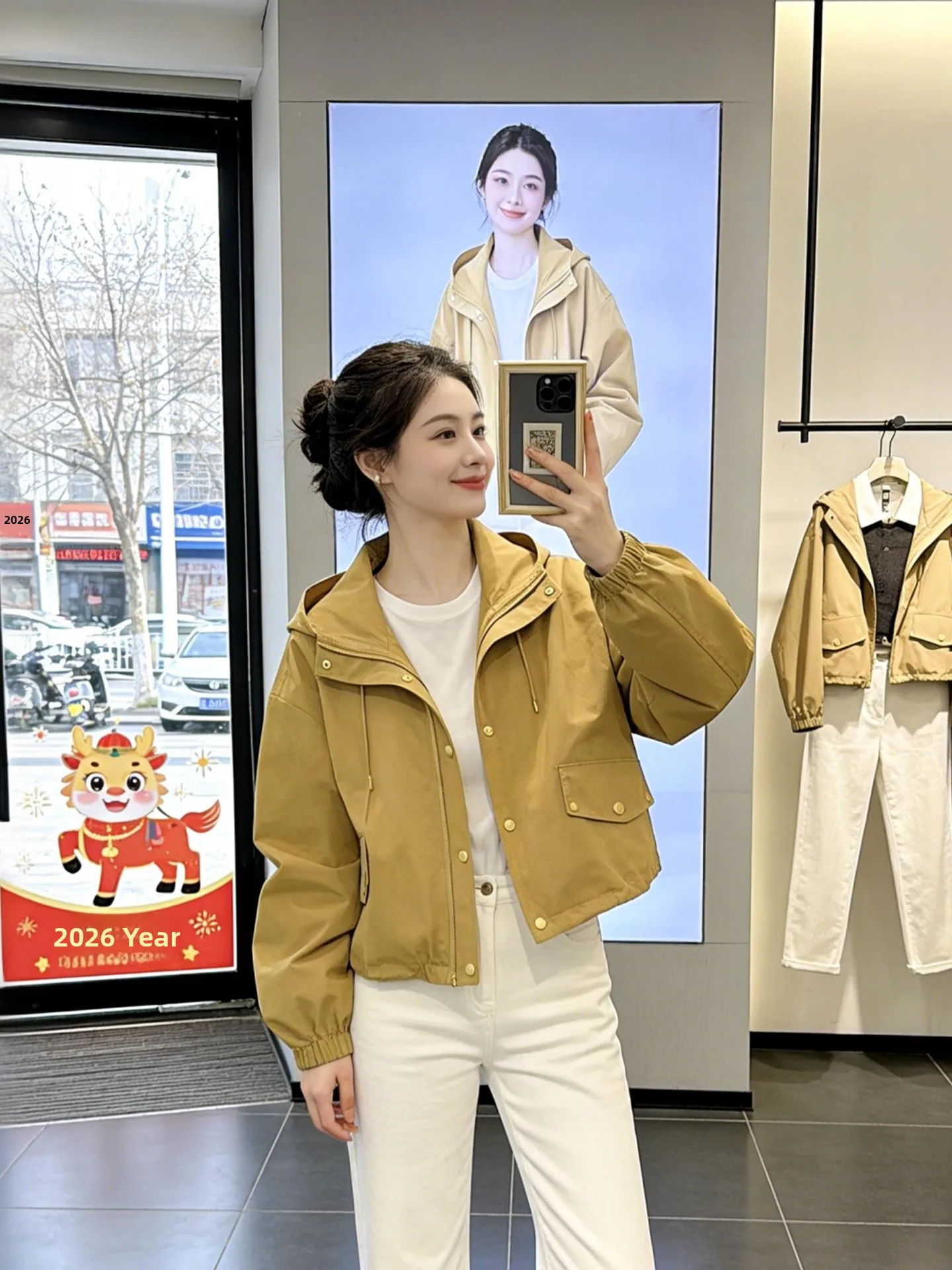 

Stylish Casual Women's Jacket Spring Autumn New Unique Attractively Beautiful Coat Breathable Loose Fit Short Length Zipper