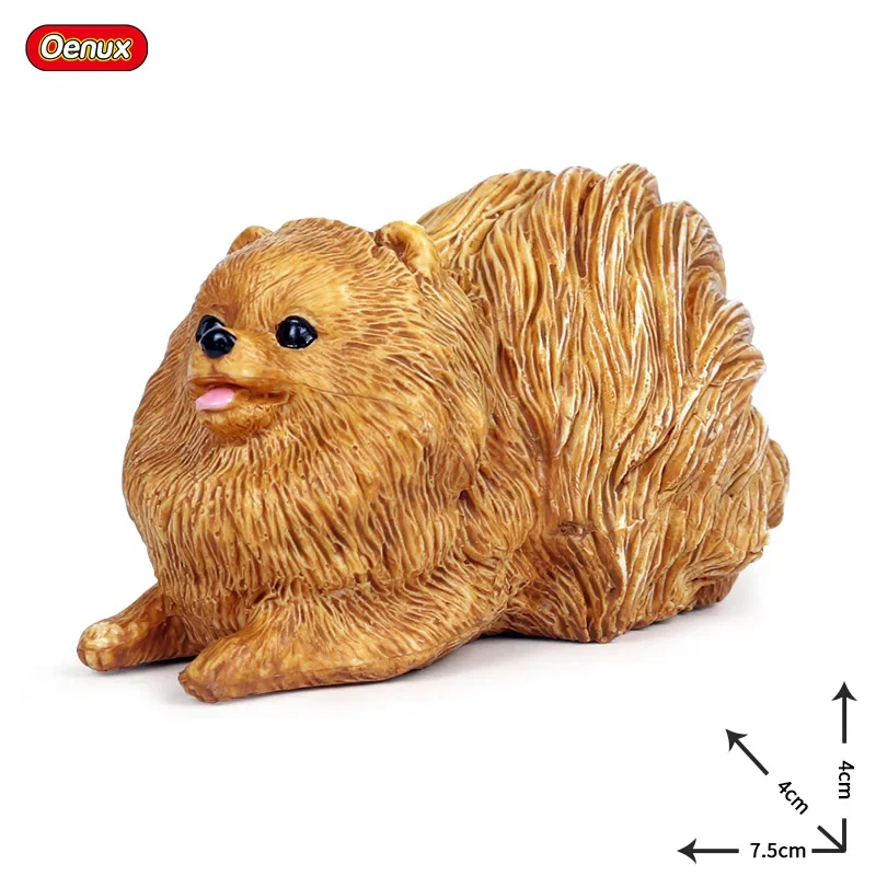 Genuine Kawaii Pet Dogs Model Cute Pomeranian Dog Animal Action Figure Solid PVC Dog Home Decoration Figurines Kids Toy