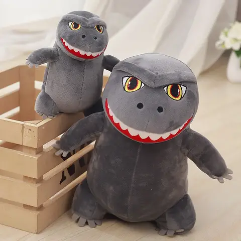 20cm anime godzilla q versão brinquedo de pelúcia bonito macio pelúcia animal boneca kawaii lance travesseiro sofá decoração coleção crianças presente