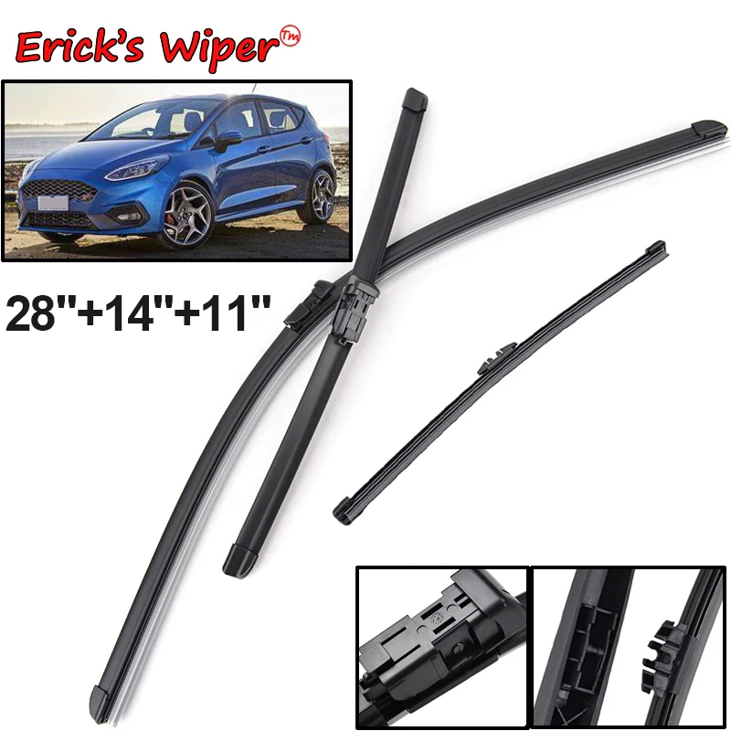 Erick's Wiper LHD Front & Rear Wiper Blades Set For Ford Fiesta 7 2017 - 2023 Windshield Windscreen Window Brushes 28