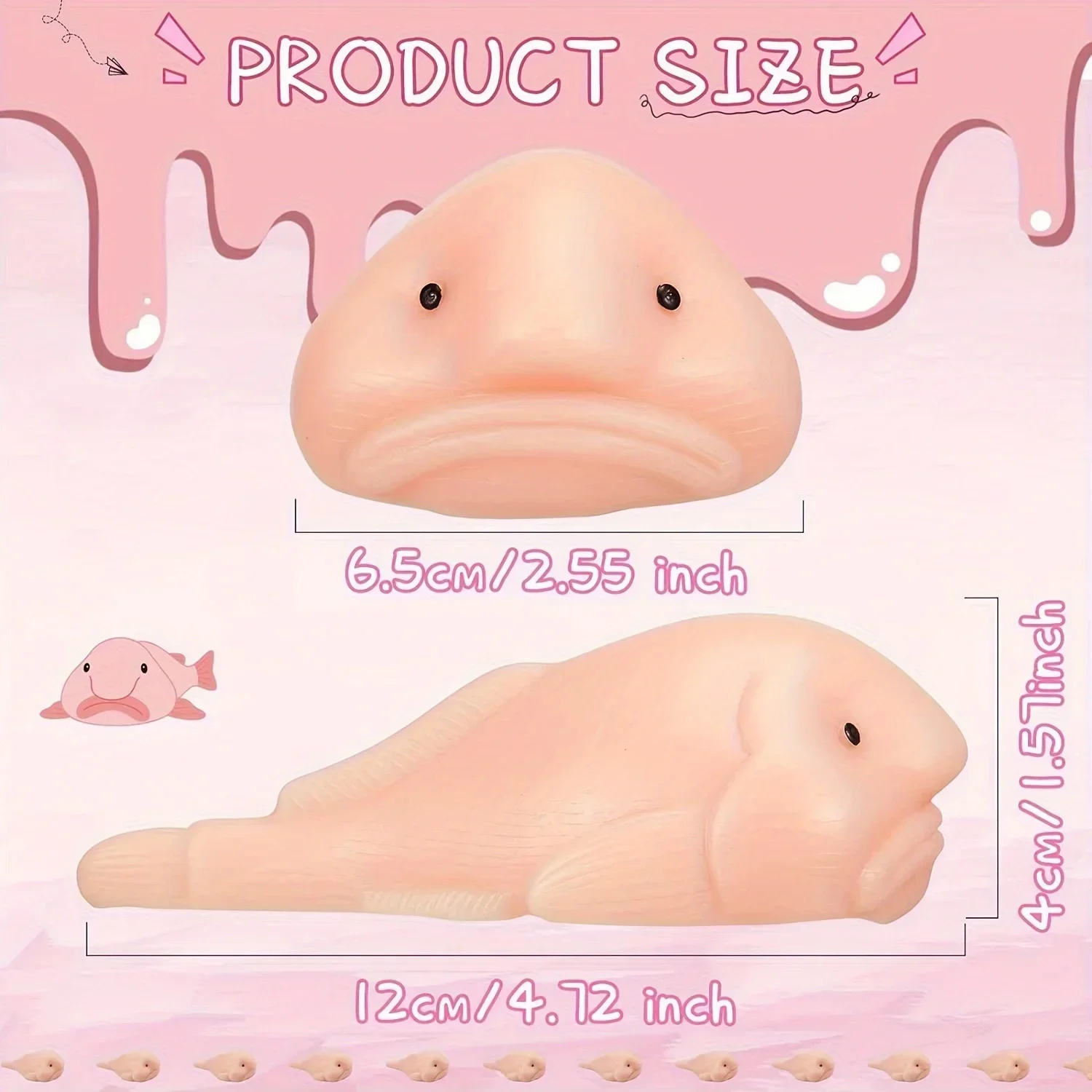 1Pc Blobfish Squeeze Toys Sensory Animal Soft Pop Fidget Toys for Kids Adult Stress Relief Game Party Halloween Christmas Gifts - Detail 1