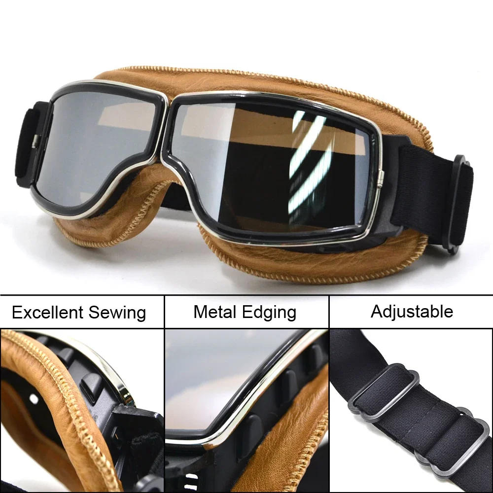 Motocross Goggles Moto Bike ATV Lunette Motorcycle Helmet Glasses Gafas goggles Vintage Steampunk Goggle w/ Bag