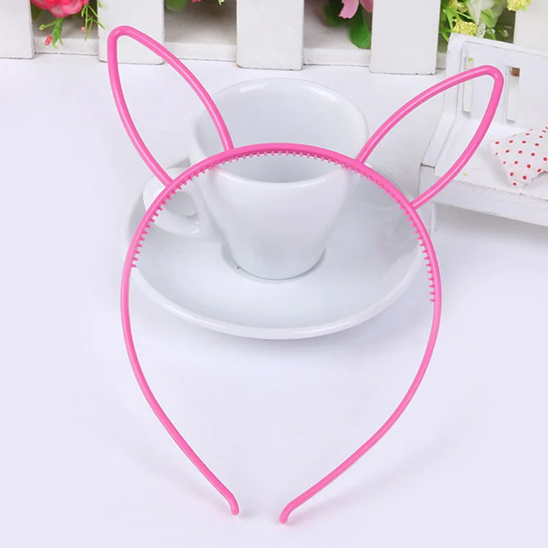 6PCS Kids Cat Ears Hair Headbands Crown Tiara Princess Plastic Hairbands Bow Hair Hoop Accessories Boho Headwear Girls