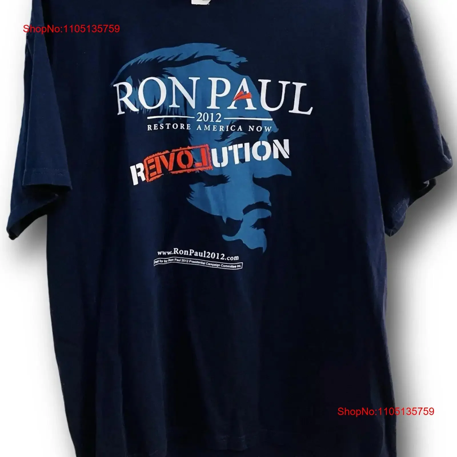رون بول 2012 الحملة الرئاسية تي شيرت البضائع السياسية Sz L USA الحب خمر غسلها أنيق للجنسين عادية لينة مريحة #1