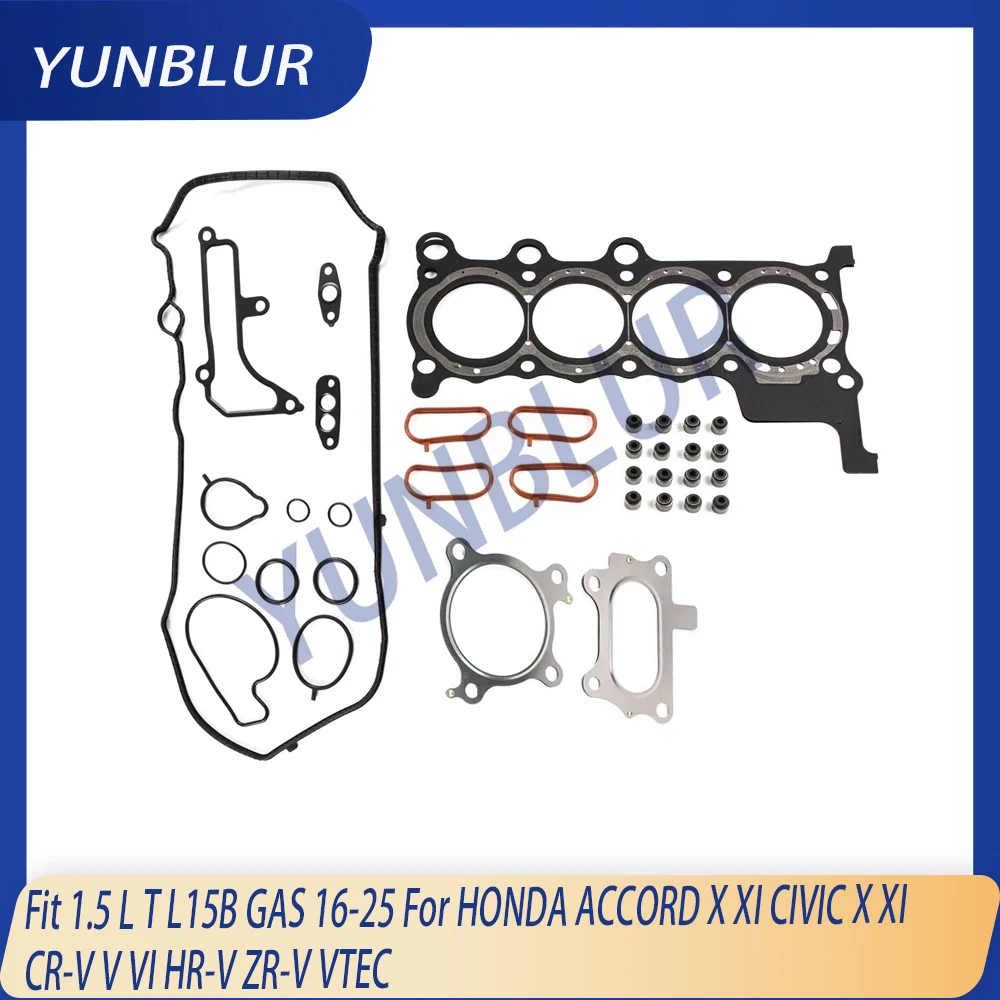 

Engine Parts Full Gasket Set Fit 1.5 L T L15B GAS 16-25 For HONDA ACCORD X XI CIVIC X XI CR-V V VI HR-V ZR-V VTEC Turbocharged
