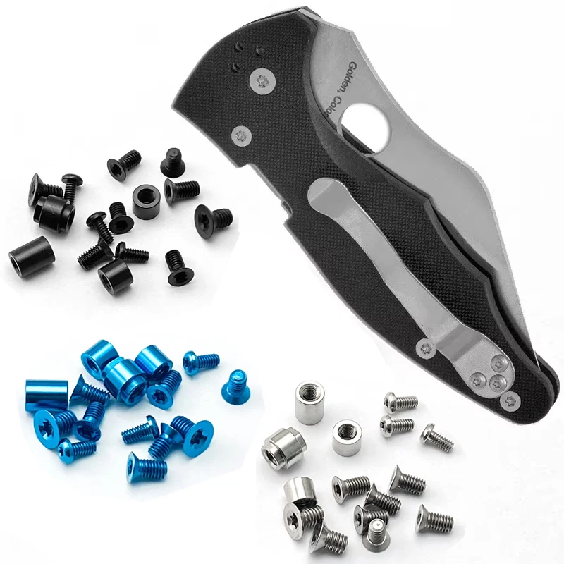 1 Full Set of Fold Knife Handle Patch Screws Nails for Spyderc Spider C85 Yojimbo 2 Spindle DIY Making Accessories Tools Part