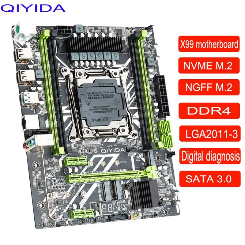 Top Qiyida X99 motherboard LGA 2011-3 SATA PCI-E M.2 Slot Support Xeon E5 V3 V4 Processor Four channel DDR4 RAM