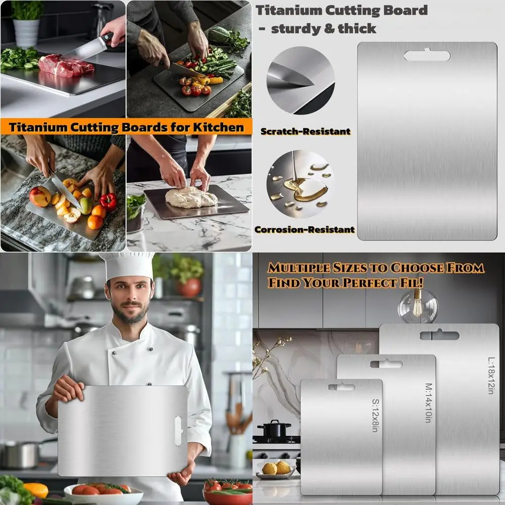 

Кухонная титановая разделочная доска для мяса, овощей, фруктов — идеально подходит для использования в помещении и на открытом воздухе