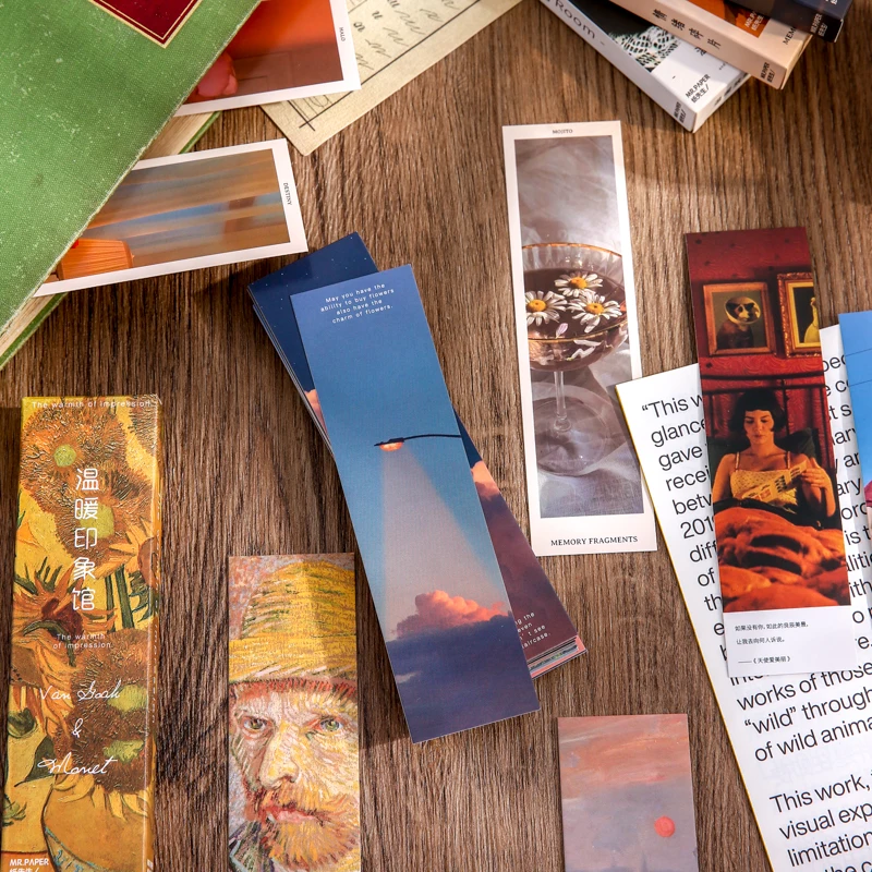 30pcs Scenery Series Bookmark Reading Bookmark Folder Gift Decoration Bookmark Message Card Bookmark