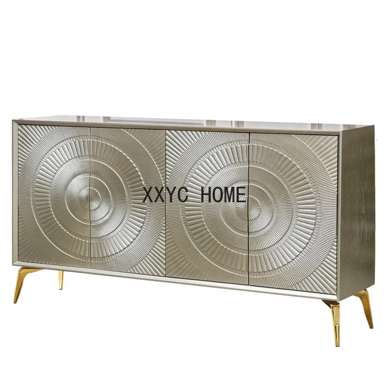 Entrance Cabinet Champagne Silver Sideboard Cabinet Storage Cabinet
