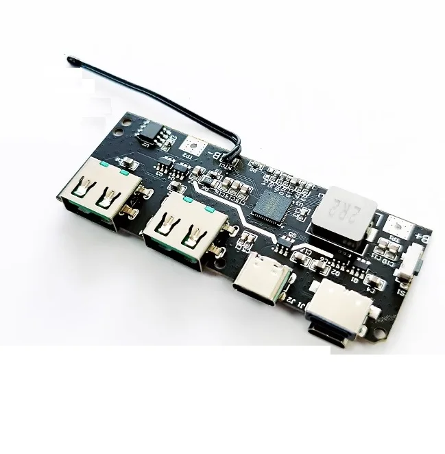 Внешний аккумулятор QC4.0 QC3.0 светодиодный с двумя USB-портами, 5 В, 22,5 А, 18650 Вт, Micro/Type-C USB, модуль зарядки, защита от перегрева/цепи