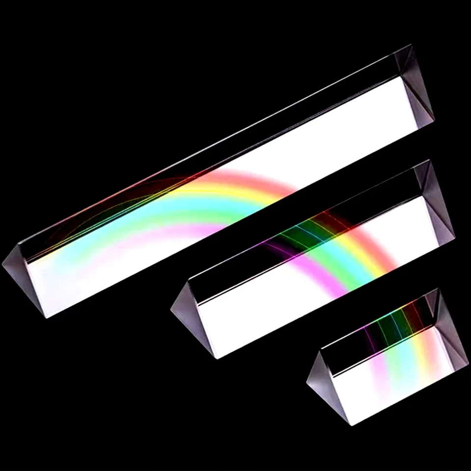 K9 كريستال زجاج الثلاثي بريزم قوس قزح بريزما التصوير المنشور اللون المنشور الفيزياء تجربة الضوء للأطفال