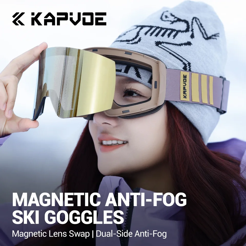 調光フリップアップスノーゴーグルKAPVOE新品 KAPVOE 新型アウトドア調光ウィンタースポーツスキースノーボード男女