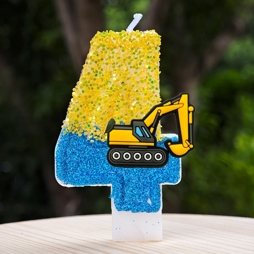 Construction Excavator Candles Realistic Digger Shaped Candle for Birthday Cake Topper Engineering Party Decorations Boys Gift - view 6