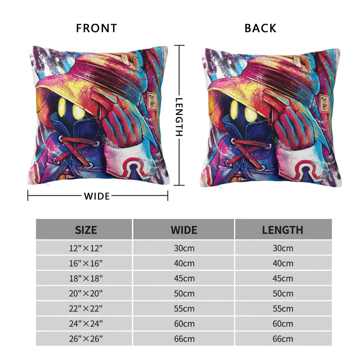 Final Fantasy Vivi Ornitier Square Pillowcase Polyester Linen Velvet Pattern Zip Decorative Home Cushion Cover 45x45