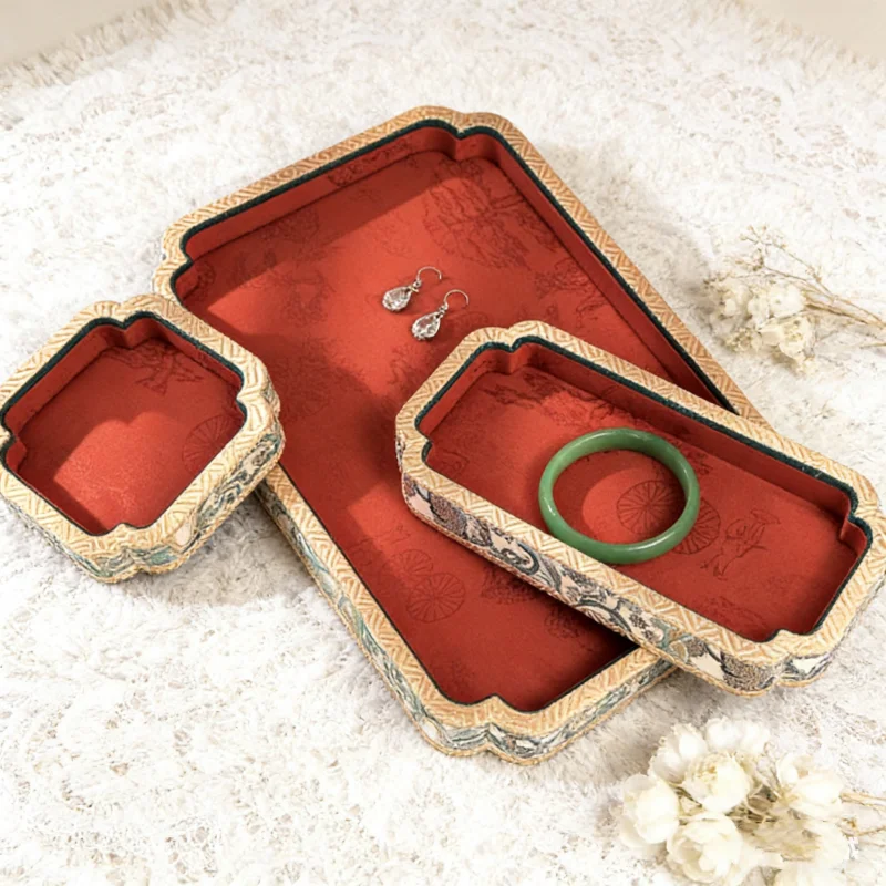 

Поднос для демонстрации ювелирных изделий из шелка в стиле дворца к празднику Ид Мубарак, бархатная коробка-органайзер для нефрита и браслетов, роскошная витрина для прилавка