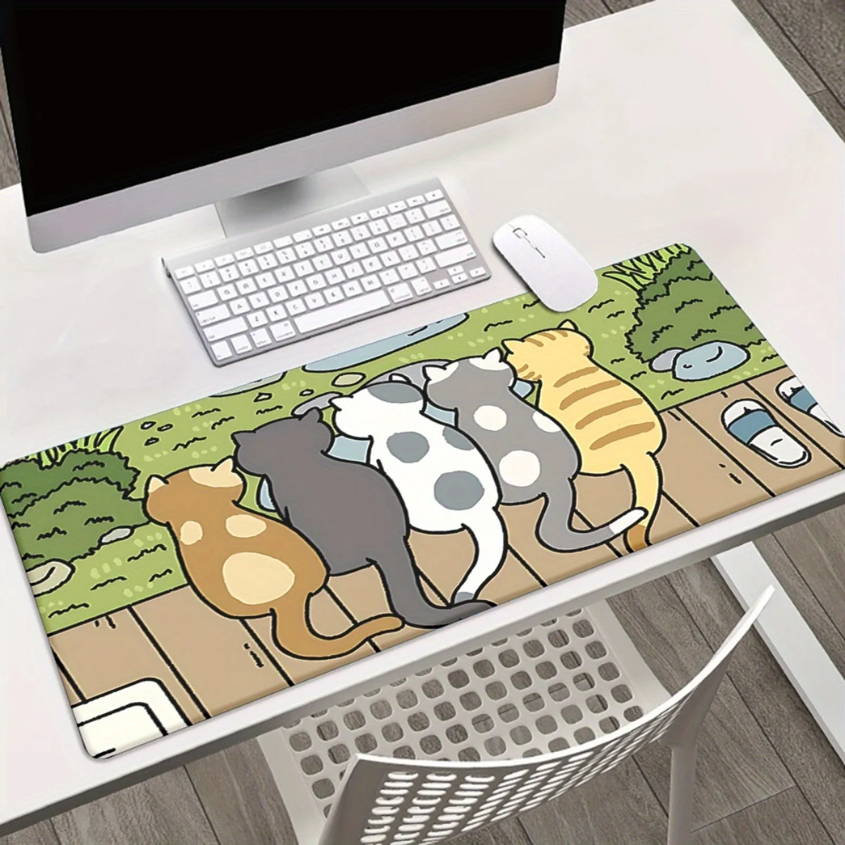 

The cute cat arrangement design mouse pad is anti-slip and high-definition printed, suitable for gamers and home High quality