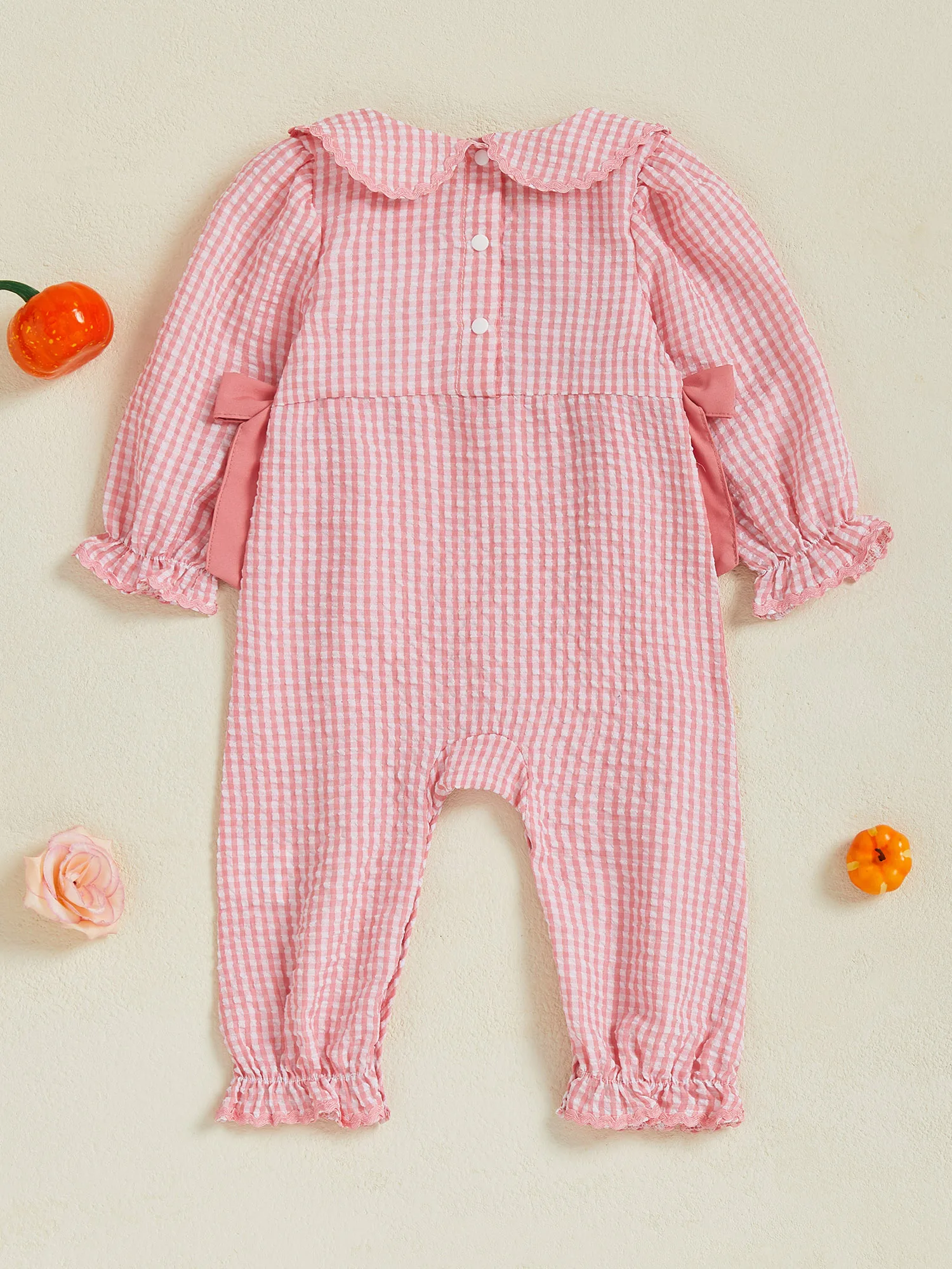 طفل الفتيات هالوين زي اليقطين المطرزة منقوشة رومبير طويلة الأكمام ارتداءها بذلة الزي للرضع