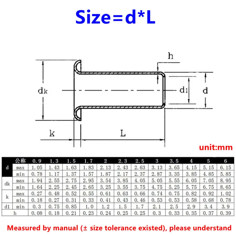 Rivetti cavi in rame M0.9 M1.3 M1.5 M1.7 M2 M2.5 M3 rivetti tubolari a doppia faccia circuito stampato chiodi PCB dadi rivetti cavi in rame