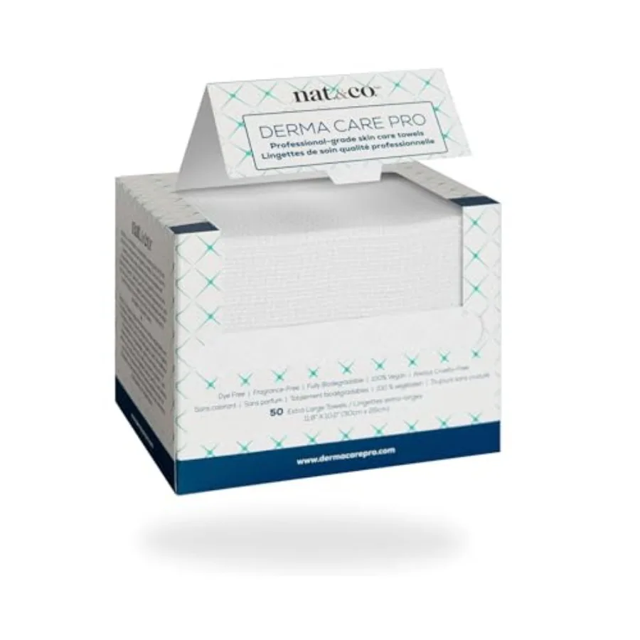 Derma Care Pro 100% USDA Biobased Material - Professional Grade Extra Large Face Towels - Bio-Based Towel, Makeup Remover Dry W
