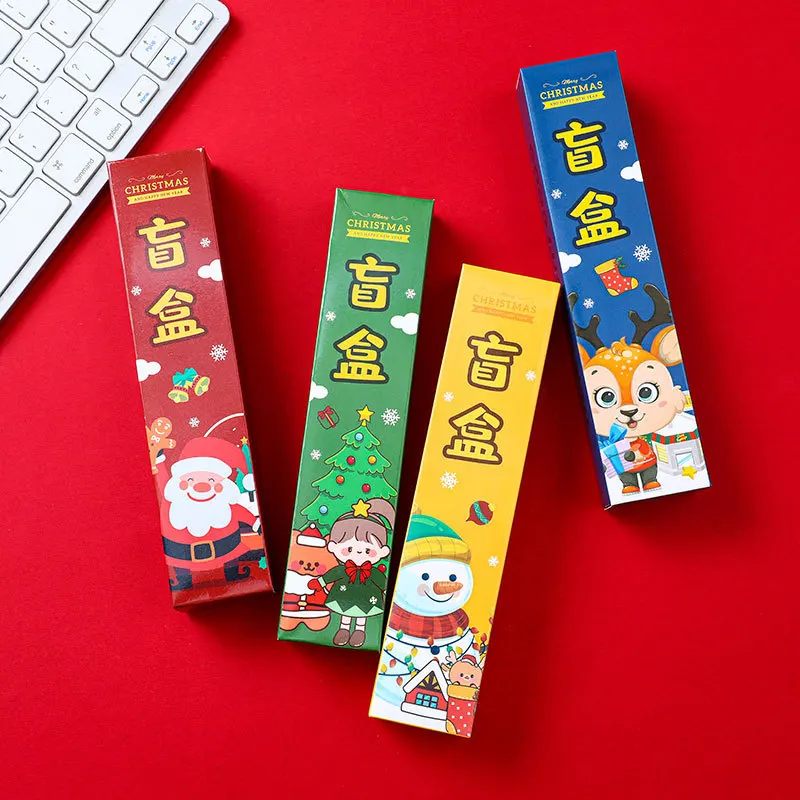 5 Set Christmas Stationery Blind Box, Xmas Gift for Kids Includes Pens Refills Stickers for Children School Supplies