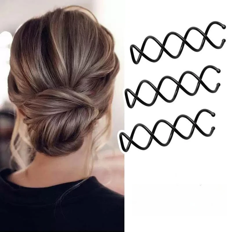 

1/10Pcs Spiral Spin Screw Hair Clip Forks Twist Braiders Barrette Black Hairpins Hair Combs Sticks for Women Bride Wedding Tools
