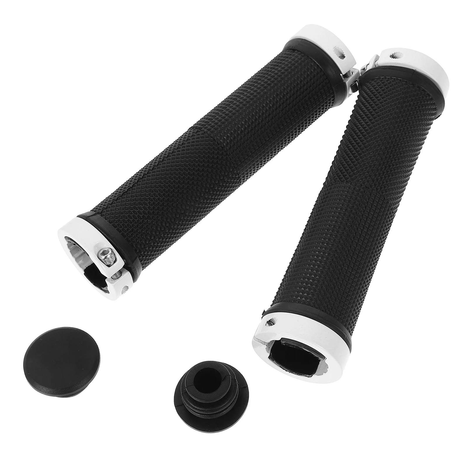 

2Pcs Mountain Bike Handlebar Grips Rubber Aluminum Alloy Anti-Slip Grip Replacement Bike Handle Protector Durable
