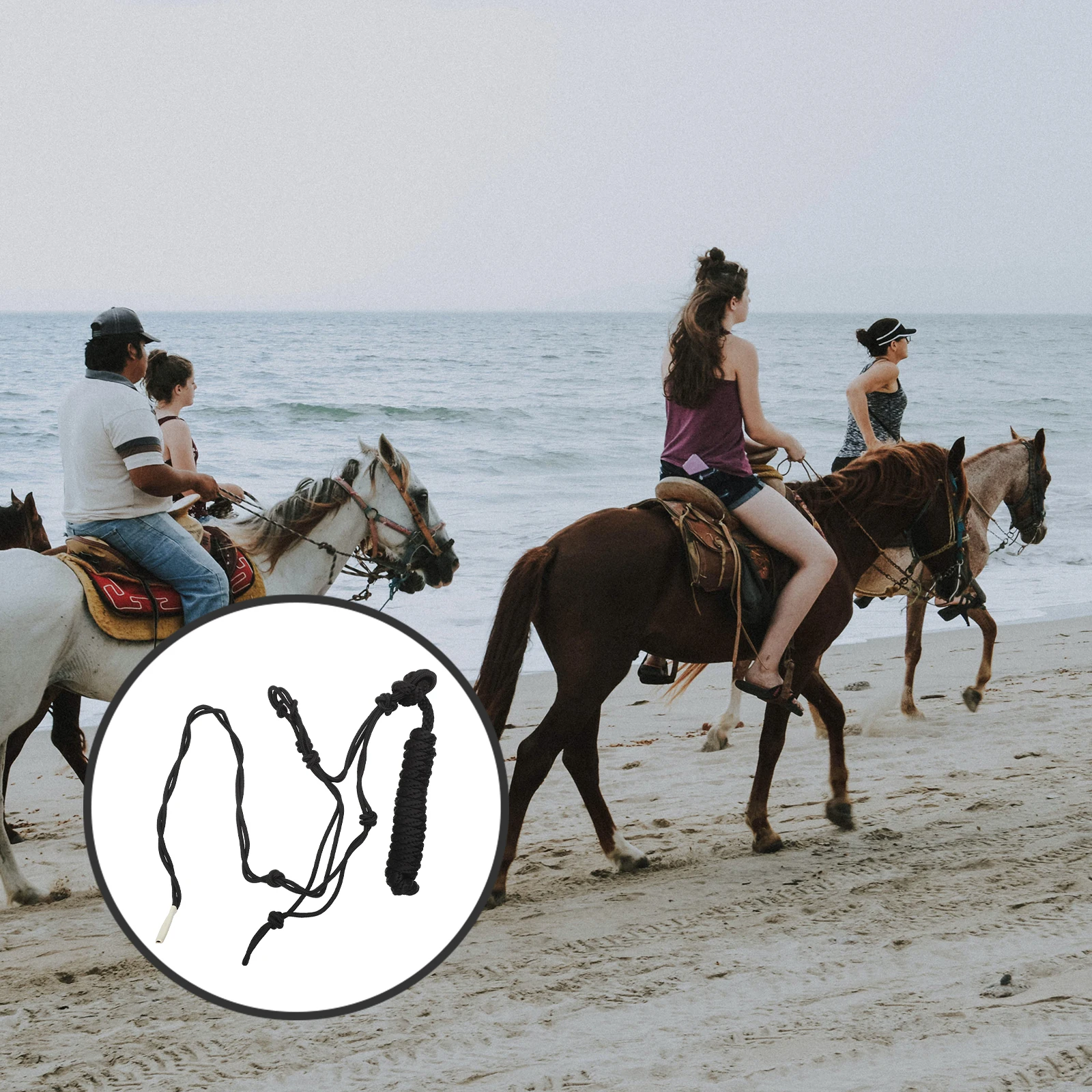 حبل الرسن دائم مضفر عقدة تصميم المحمولة التدريب الرسن قاسية القماش الرسن لون عشوائي إمدادات الحصان #3