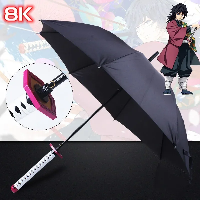 Demon Slayer Katana Anime ombrelli Giyuu Animation Products ombrelloni Kimetsu No Yaiba parasole Ninja Sword Rain Gears