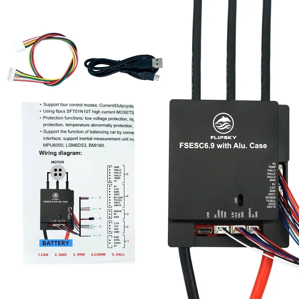

In stock FLIPSKY FSESC 6.9 100A Base on VESC 6.6 With Aluminum Case for Electric Skateboard / Scooter / Ebike Speed Controller