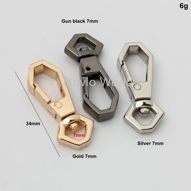 10-50 pieces 4 colors 34*7mm 1/4'' alloy trigger swivel snap hook for purse chain handbag connector clasp wholesale price