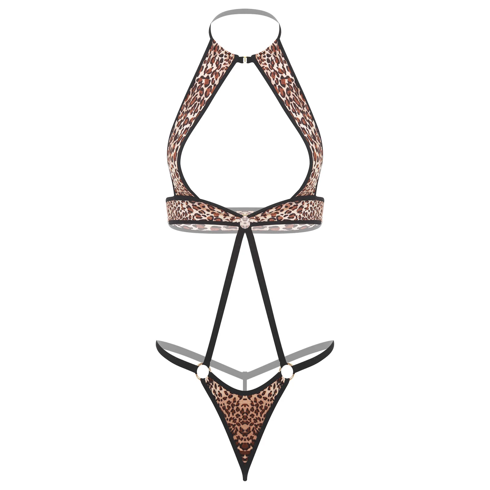 

Women's Bikini Monkini Swimsuit Lingerie Hollow Out Bodysuit Halter T-back Thong Bikini Leotard Swimwear Nightwear Beachwear