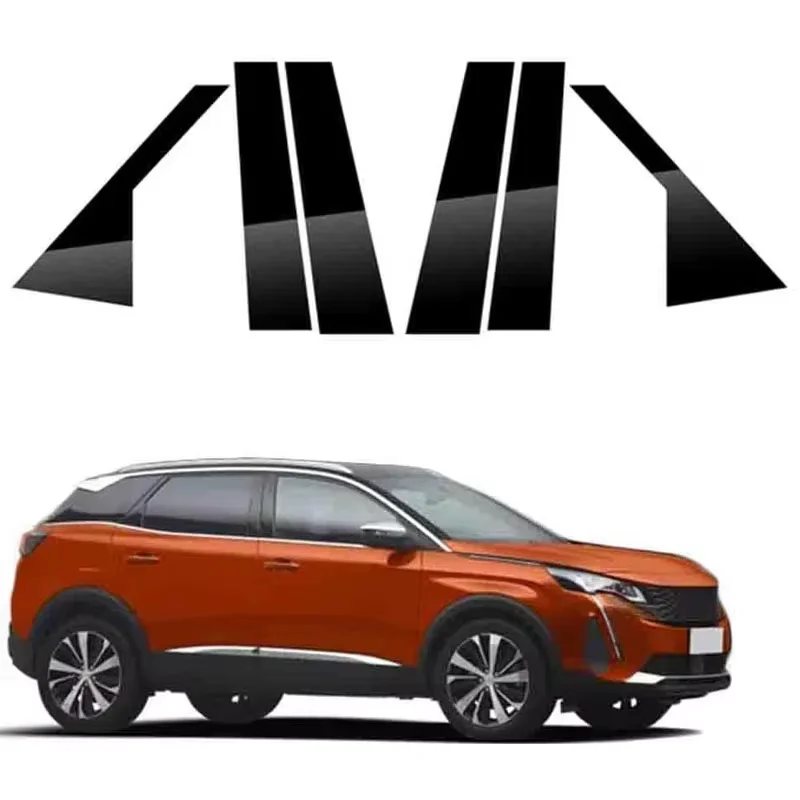 

Gloss Black Pillar Posts Fit For Peugeot 3008 P84 2017 2018 2019 2020 2021 2022 2023 Car Door Side Trim Window Decal Cober