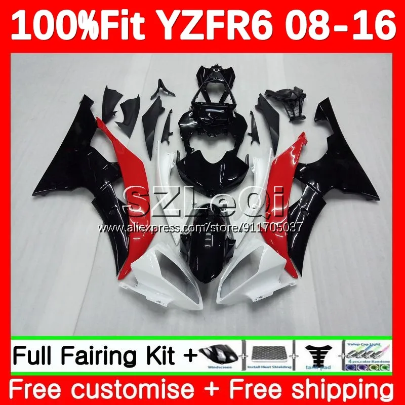 Injection Body For YAMAHA YZF R6 600 R 6 CC Red black YZFR6 08 09 10 11 12 125No.31 YZF-R6 YZF600 2013 2014 2015 2016 Fairing