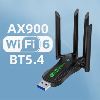 AX900 WiFi USB adaptér WiFi6 Bluetooth 5.4 Dual Band 2.4G + 5.8Ghz 4 anténní dongle USB bezdrátová karta přijímač pro PC/notebook 10 nejlepší prodej USB WiFi anténa - №1