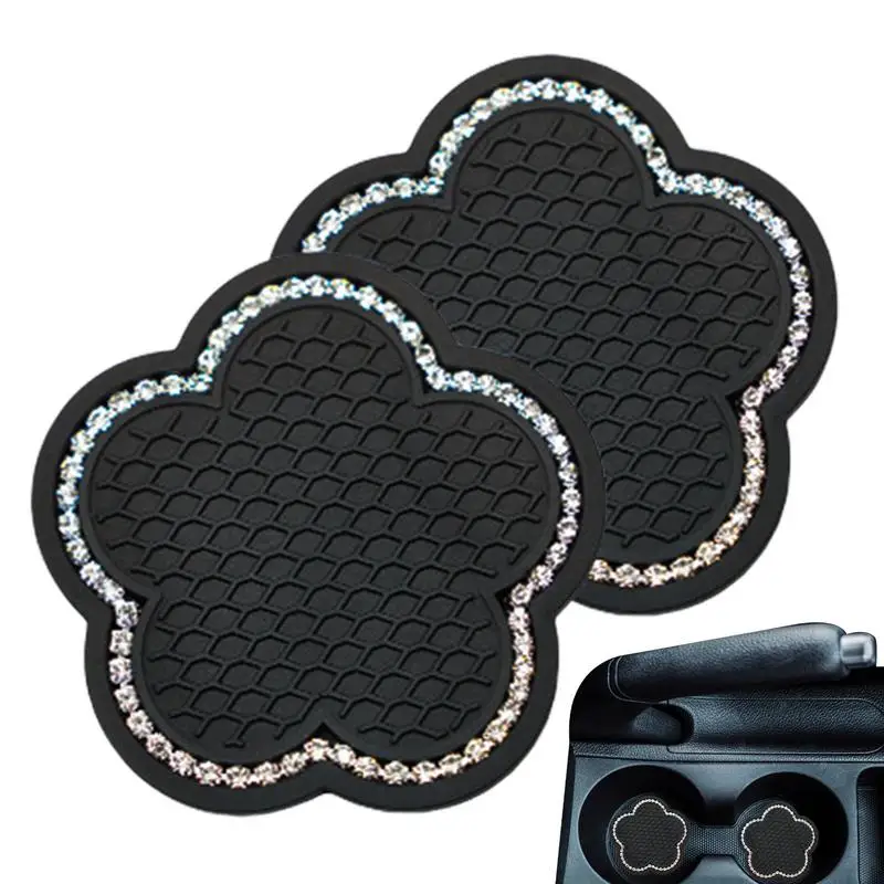 For Refer To Description  Insert Water Bottle Holder Pads Flexible Soft Interior Accessories Mat Creative Car Coasters Non-Slip