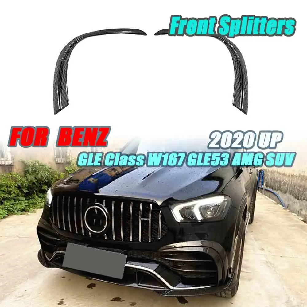 For Mercedes Benz GLE Class W167 GLE53 AMG SUV 2020 UP Dry Carbon Fiber Front Anards Splitters Rear Bumper Set