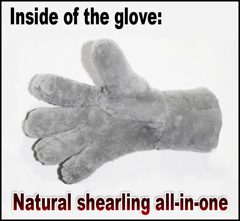 Fur Integrated Gloves Men and Women Shearling Children's Gloves Winter Warm and Thick Sheepskin Students and Teenagers Skiing