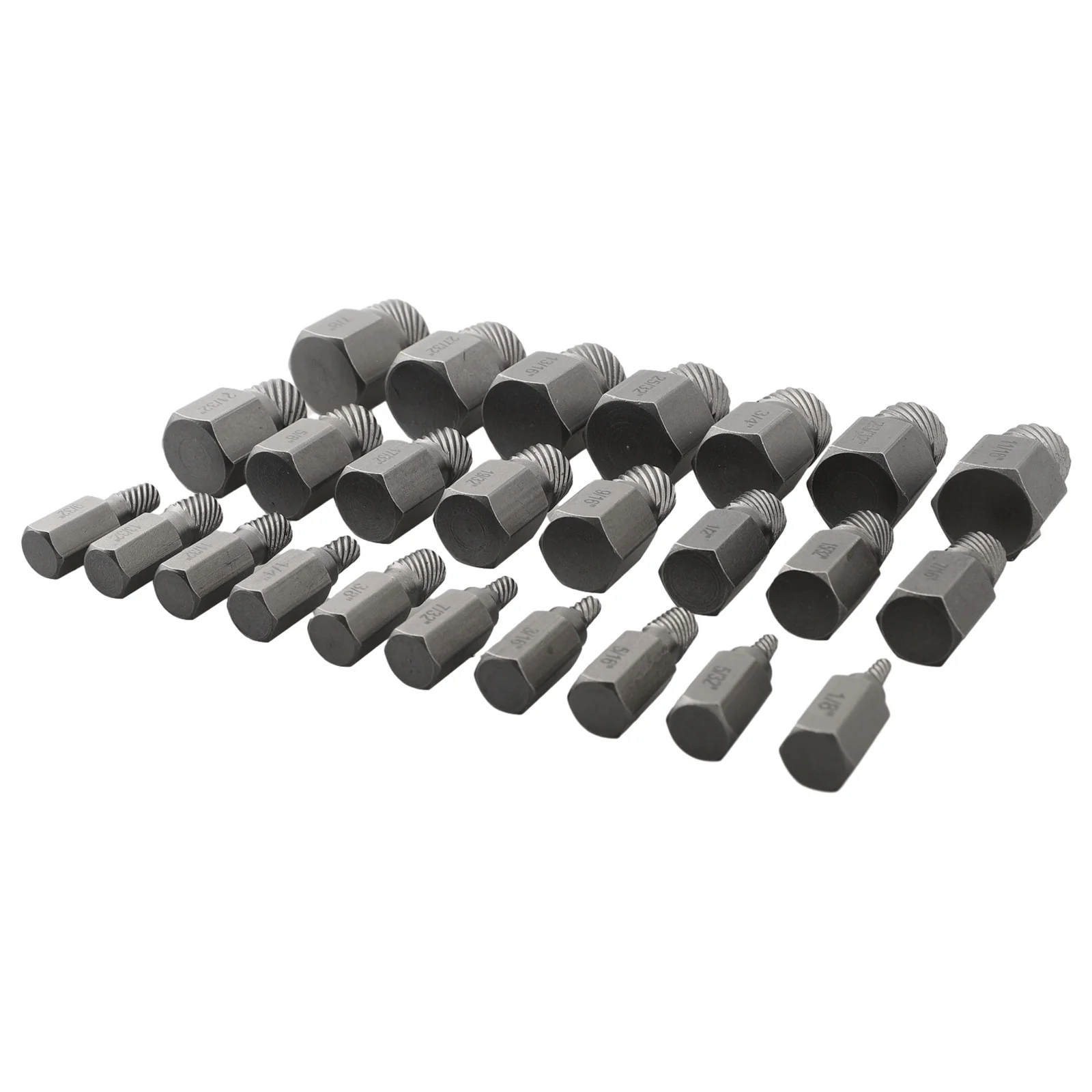 25pcs Screw Extractor Drill Bit Multi-Spline Hex Head Damaged Screw Extractor Bolt Stud Slip Teeth Remover Tool For Repairing