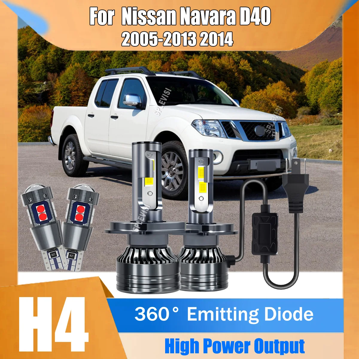 

Super White Car Lights LED Headlight Bulb Main Dipped Beam 12v H4 9003 For Nissan Navara D40 2005 2006 2007 2008 2009 2010-2014