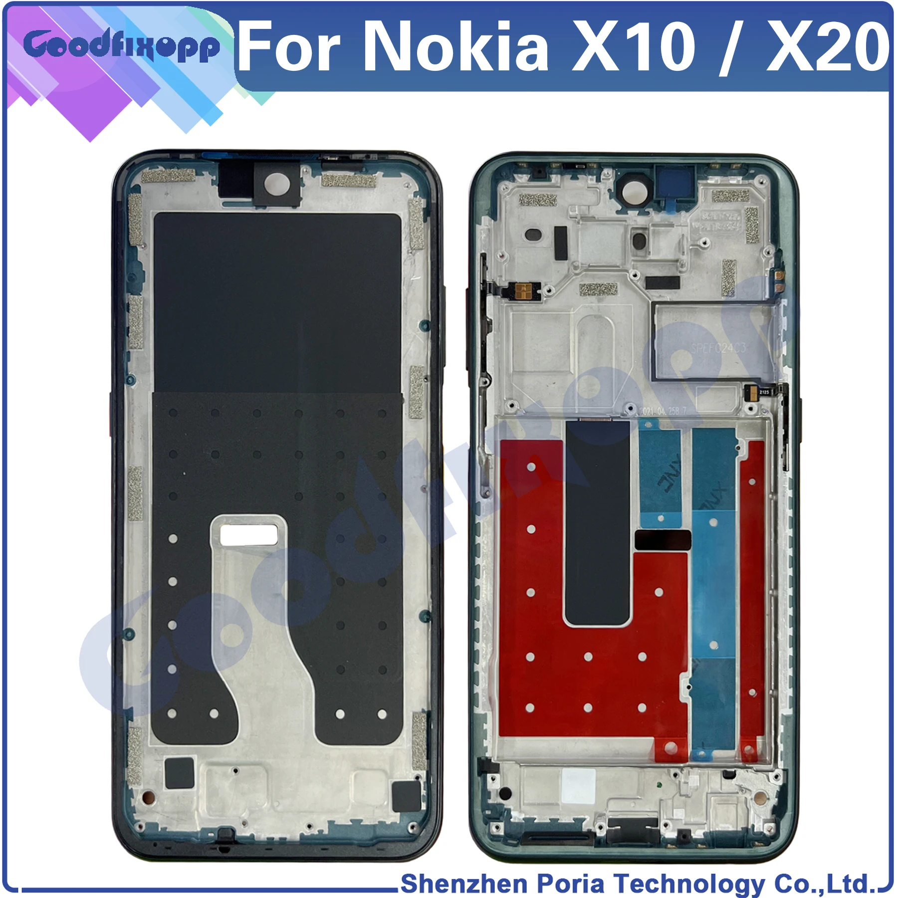 Frame For Nokia X10 / X20 TA-1350 TA-1332 TA-1341 TA-1344 Media Case Front Frame Screen Frame Middle Bezel Frame Replacement