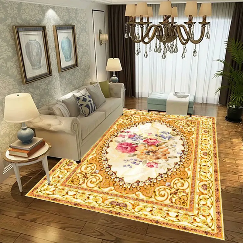 Reese Velvet Fleece Living Room Carpet Bedroom Large Rugs Parlor European Acanthus Honeysuckle Floral Floor Protector Decor Mats