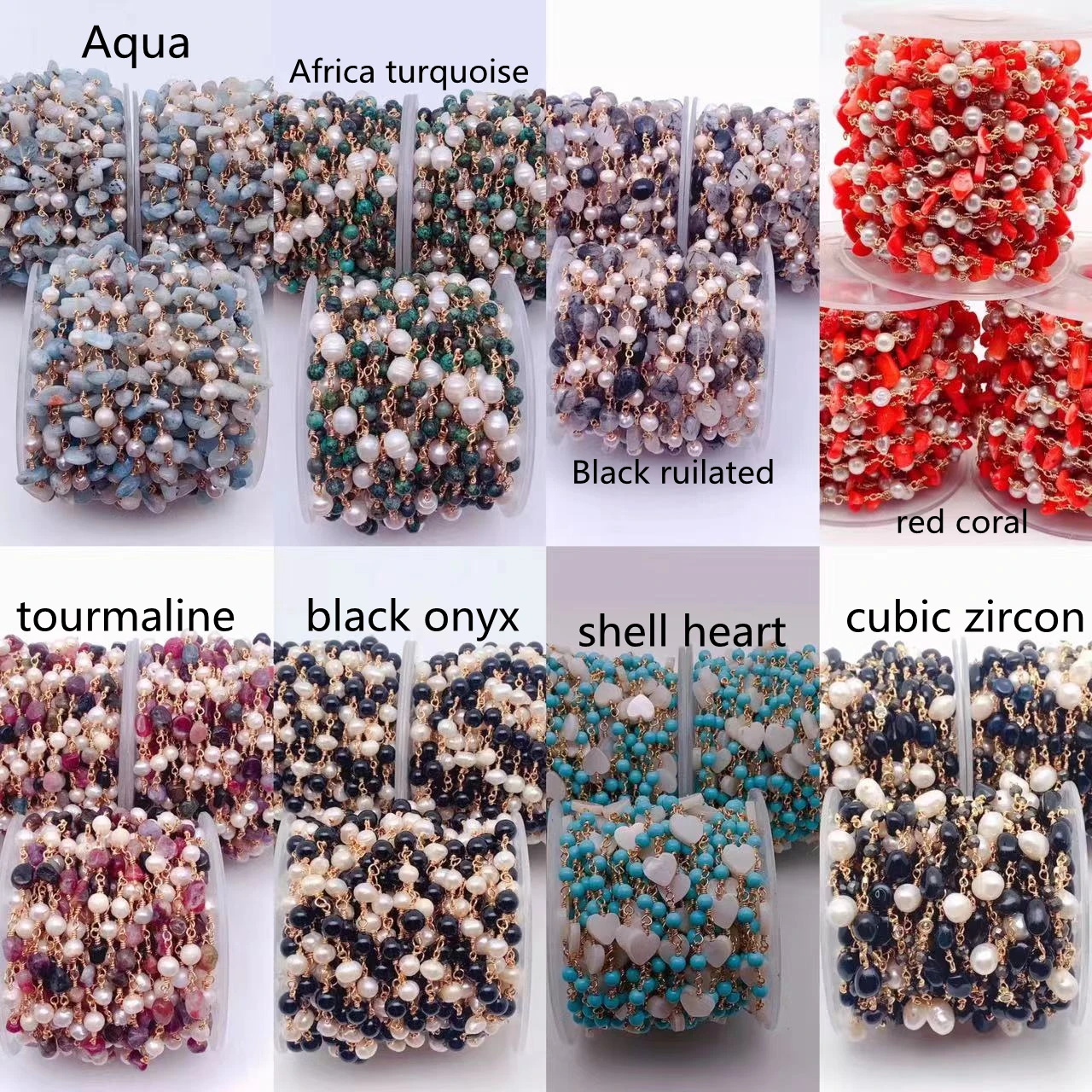 WT-RBC208 WKT Natural Stone Chain with Freshwater Pearl Chain Mixed Color Bracelet Necklace Ladies Jewelry Accessories