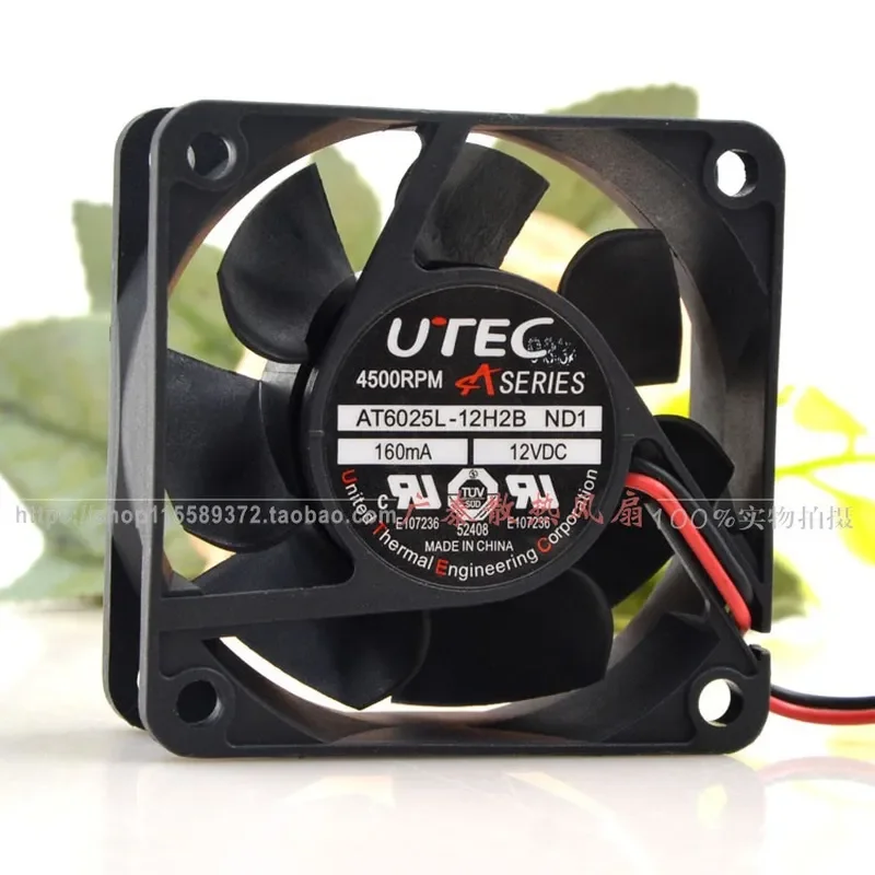 for UTEC 6025 AT6025L-12H2B ND1 12V 160mA CPU Chassis Fan 4500RPM New